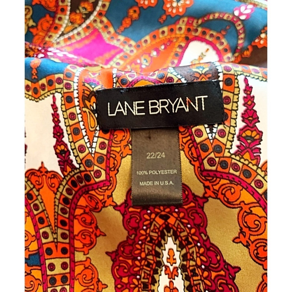 Lane Bryant Boho Medallion Maxi Dress | Tie-Front | Warm Jewel Tones | Sz 22-24 - Picture 8 of 8
